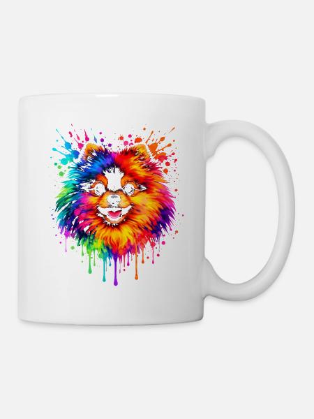 Pomeranian | Zwergspitz Pop Art - Tasse - Weiß