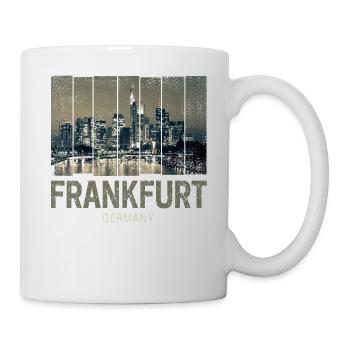 Souvenir d’art de la silhouette de la silhouette de Francfort, Allemagne - Mug blanc - blanc - Droite