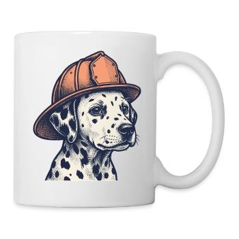 Vintage Dalmatian Firefighter Dog - Mug - white - Right