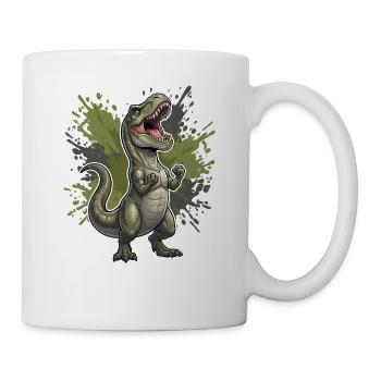 Fighting T Rex motif - Mug - white - Right