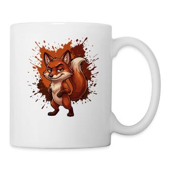 Frecher Fuchs im Neon Splatter - Tasse - Weiß - Rechts
