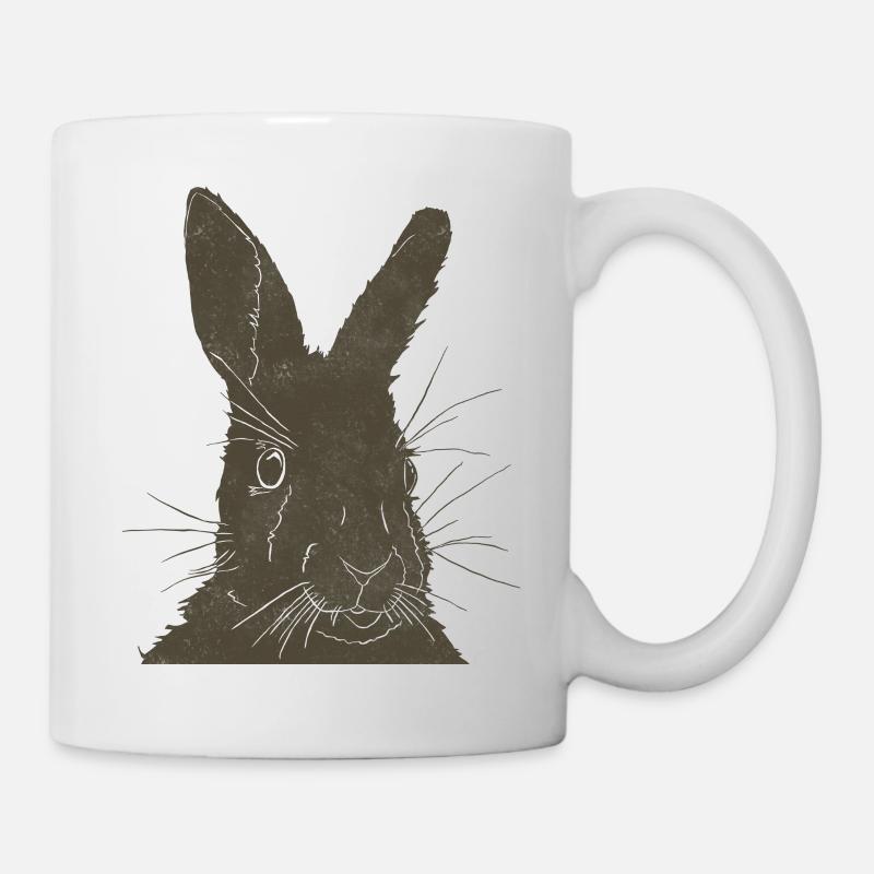 Silhouette de lapin Couleurs de la Terre - Mug blanc - blanc