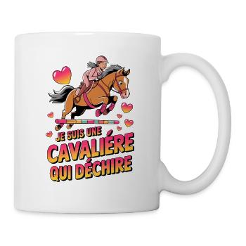  Je Suis Une Cavalière Qui Déchire Coole Reiterin - Tasse - Weiß - Rechts