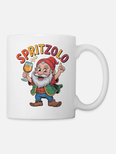 Festlicher Gnomon Spritz - Tasse - Weiß