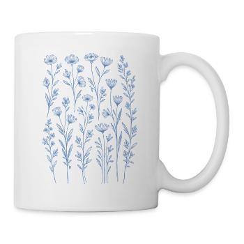 Vintage Blumen-Frauen-Wildblumen-Gartengarten - Tasse - Weiß - Rechts