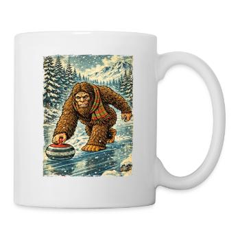 Curling Bigfoot Curler Wintersport Sweeping - Tasse - Weiß - Rechts