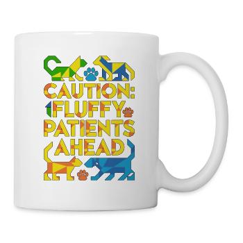 Vet Tech Caution Fluffy Patients Veterinary Clinic - Mug - white - Right