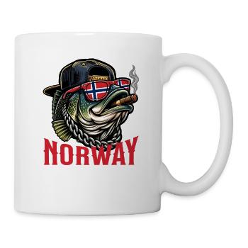 Pêche en Norvège Pêche Voyage de pêche - Mug blanc - blanc - Droite