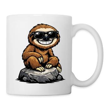 Sonnen-Sloth auf Felsen - Tasse - Weiß - Rechts