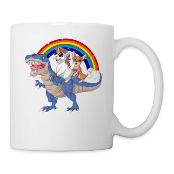 Chemise de dinosaure licorne chihuahua - Mug blanc - blanc - Droite