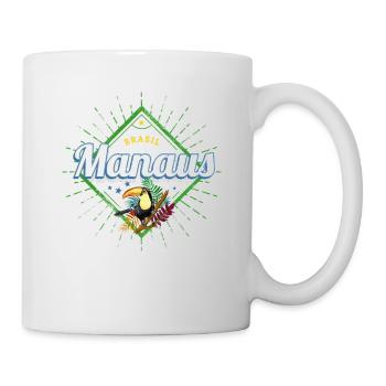 Manaus Brasilien Vintage Design mit Tukan Souvenir - Tasse - Weiß - Rechts