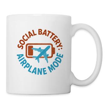 Social Battery Empty | Travel introvert - Mug - white - Right
