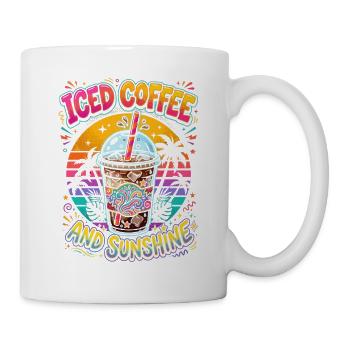 Café glacé et soleil - Mug blanc - blanc - Droite