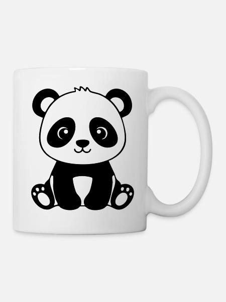 Süßes Panda-Baby – Schwarz und Weiß - Tasse - Weiß