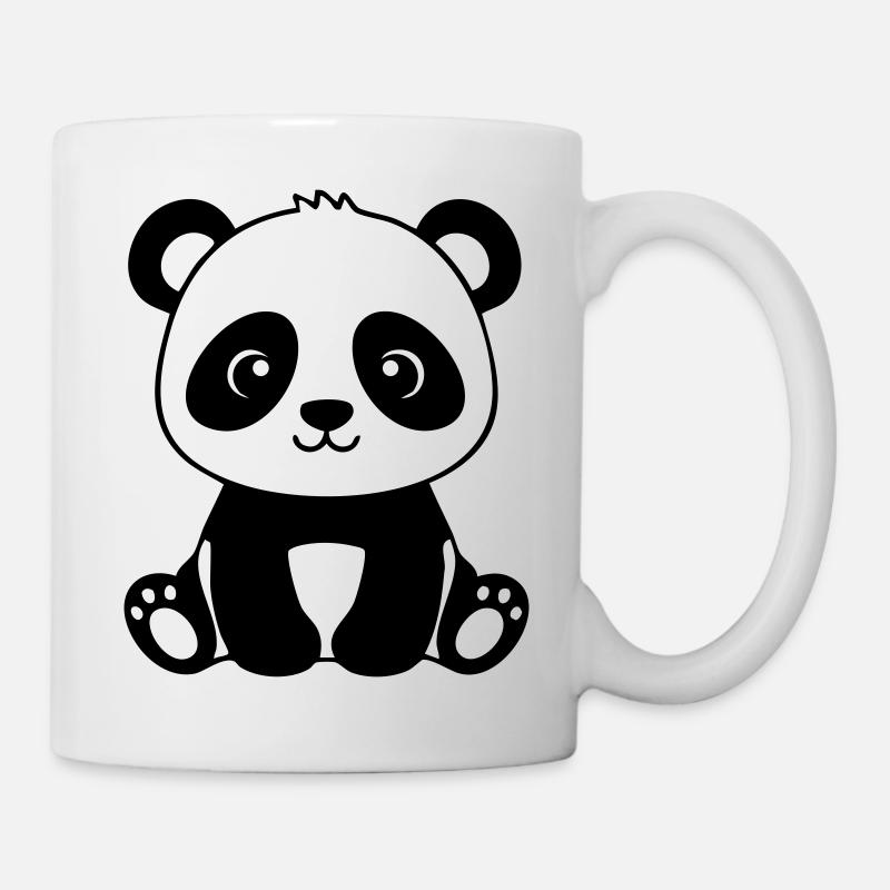 Süßes Panda-Baby – Schwarz und Weiß - Tasse - Weiß