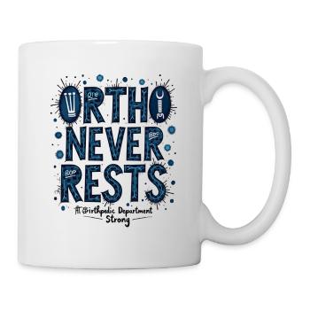 Ortho Never Restless: Blue Bacteria Typography - Mug - white - Right