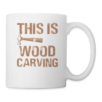Chemise en bois sculptée en bois - Mug blanc - blanc - Droite