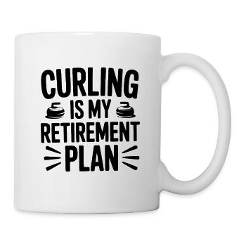 Le curling est mon plan de retraite - Mug blanc - blanc - Droite