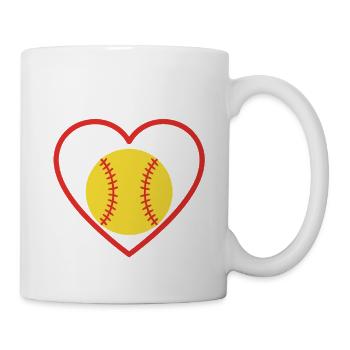 Softball Herz Sport - Tasse - Weiß - Rechts