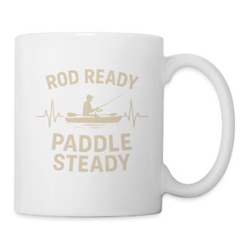 Rute bereit, ruhig paddeln | Kajak Angeln - Tasse - Weiß - Rechts