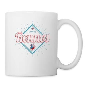 Rennes Brittany France Retro Rooster Souvenir - Mug - white - Right
