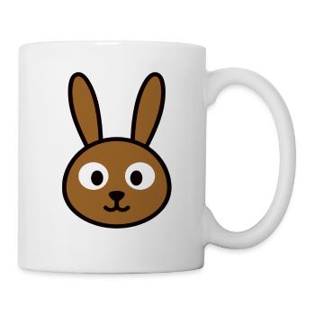 Minimalistischer Hase Kopf – Süßes Tier - Tasse - Weiß - Rechts