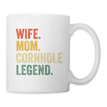 Ehefrau-Mama Cornhole-Legende - Tasse - Weiß - Rechts