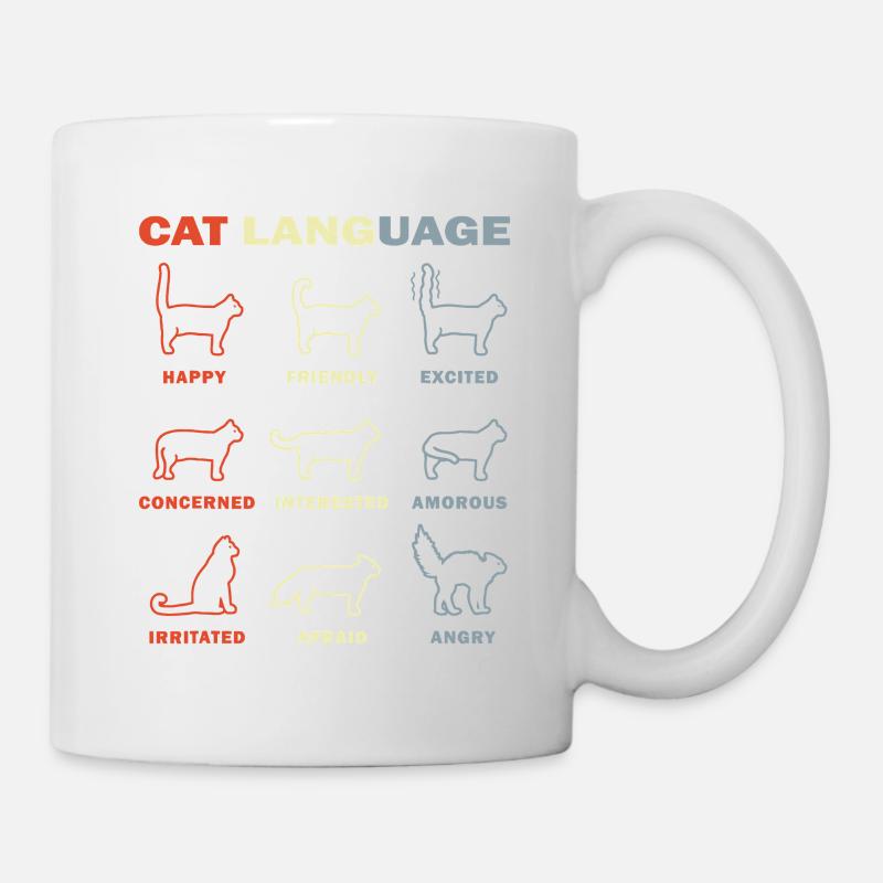 Cat Language Palette: Colorful Cat Expressions - Mug - white