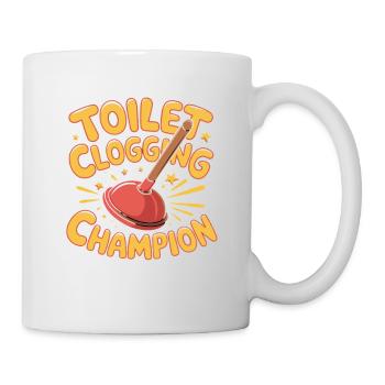 Toilet Clogging Champion Funny Toilet Pamper - Mug - white - Right