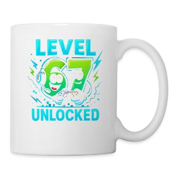 Level 67 Unlocked Six Seven Italian Brainrot Gamer - Mug - white - Right