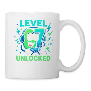 Level 67 Unlocked Six Seven Italian Brainrot Gamer - Mug - white - Right