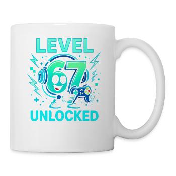 Level 67 Unlocked Six Seven Italian Brainrot Gamer - Mug - white - Right