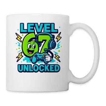 Level 67 Unlocked Six Seven Italian Brainrot Gamer - Mug - white - Right
