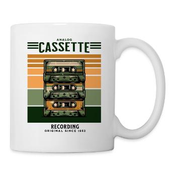 Retro Vintage-Musik Kassettenband-T-Shirt - Tasse - Weiß - Rechts
