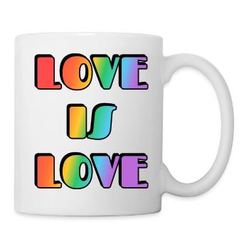 Liebe ist Liebe Regenbogen - Tasse - Weiß - Rechts