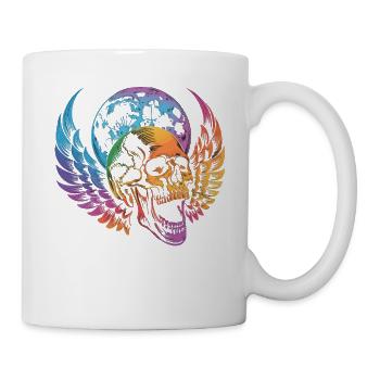 Chemise Aile de Crâne Gothique de Lune Colorée - Mug blanc - blanc - Droite