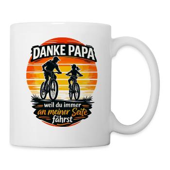 Danke Papa weil du immer an meiner Seite fährst - Tasse - Weiß - Rechts