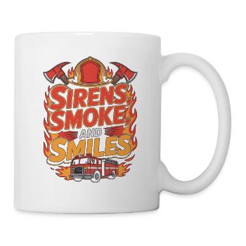 Fire Lieutenant Sirens Smoke And Fire Department - Mug - white - Right