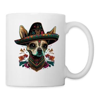 Sugar Skull Dog Sombrero Mexican Cinco De Mayo - Mug - white - Right