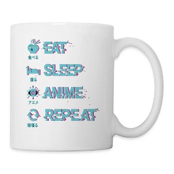 EAT SLEEP ANIME REPEAT - Mug - white - Right