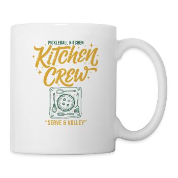 Équipe de cuisine de pickleball : service et volley avec amour - Mug blanc - blanc - Droite