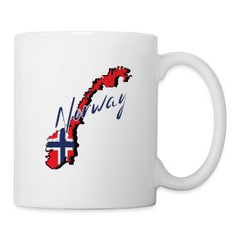 Map with Norway flag, I love Norway - Mug - white - Right