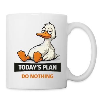Der heutige Plan: Nichts Ducken - Tasse - Weiß - Rechts