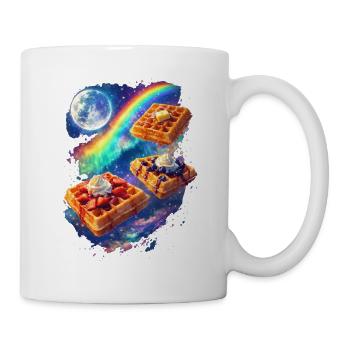 Galactic waffles in a rainbow frenzy - Mug - white - Right