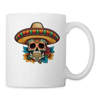 Sombrero floral Sucre Crâne - Mug blanc - blanc - Droite