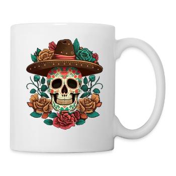 Floral Cinco De mayo Dia de Los Muertos Mexican - Mug - white - Right