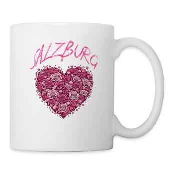 Salzburg Herz Rosen – Romantisches Österreich Desi - Tasse - Weiß - Rechts