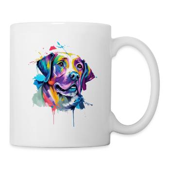 Caniche coloré amour Pop Art Amour des chiens - Mug blanc - blanc - Droite