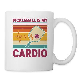 Pickleball ist mein lustiger Cardio-Pickleball-Spieler - Tasse - Weiß - Rechts