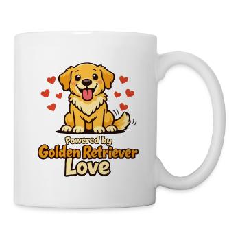 Powered by Golden Retriever Love Dog Lover - Mug - white - Right